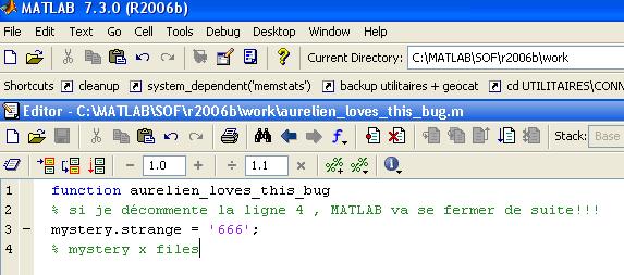 bug MATLAB 666